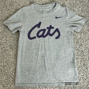 Nike Gray Tee with Purple "Cats" Script